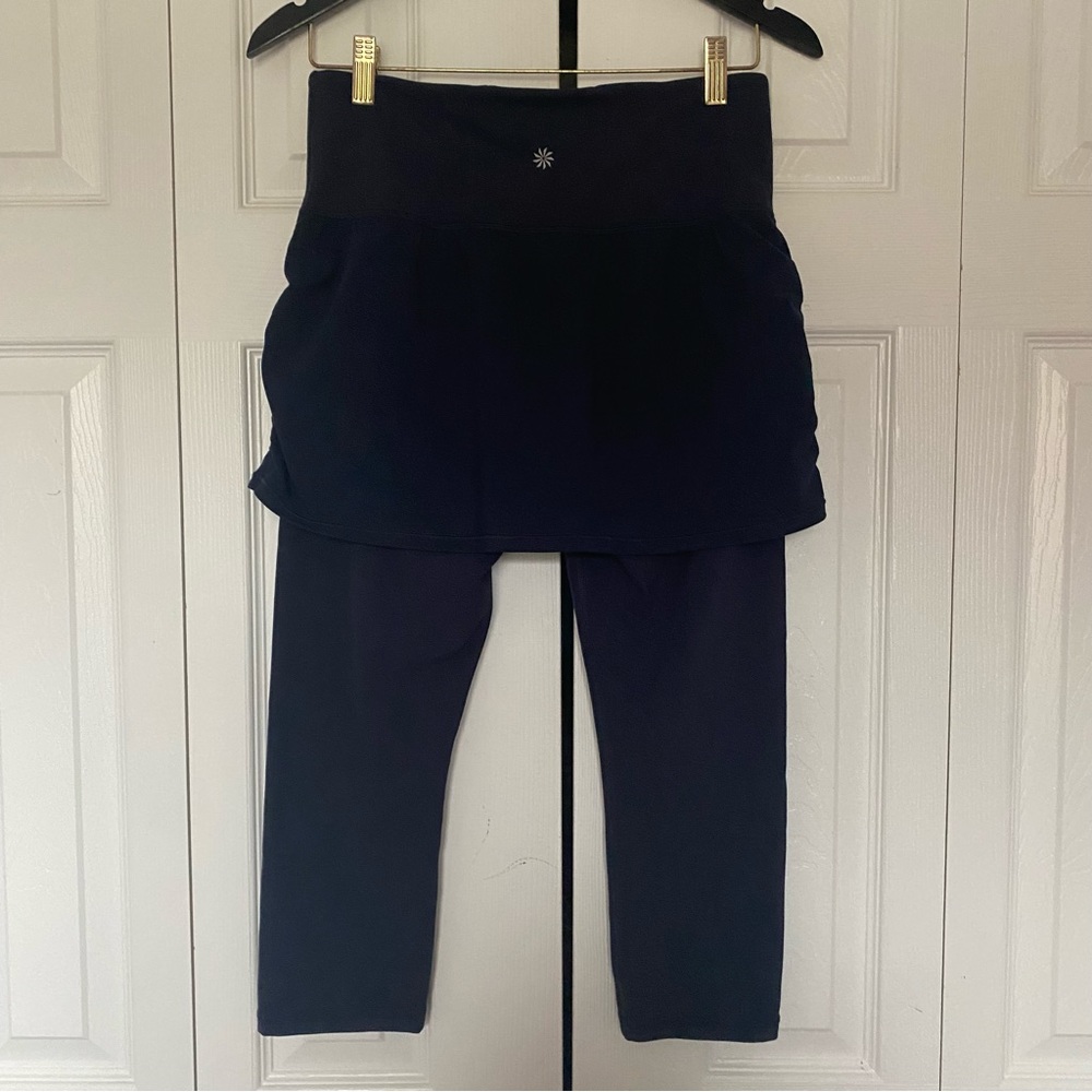Athleta Navy Blue Skirted Leggings